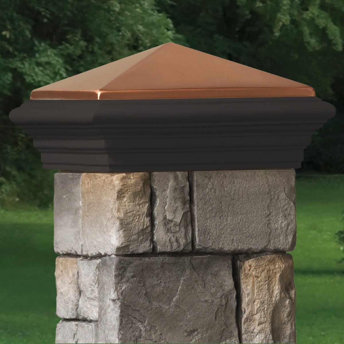 Deckorators 8-in x 8-in Copper Cast Stone Deck Post Cap