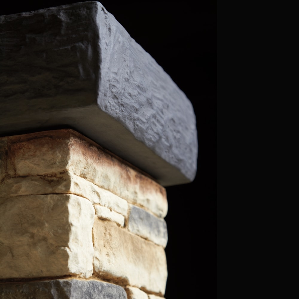 Deckorators 4-in x 4-in Gray Cast Stone Deck Post Cap
