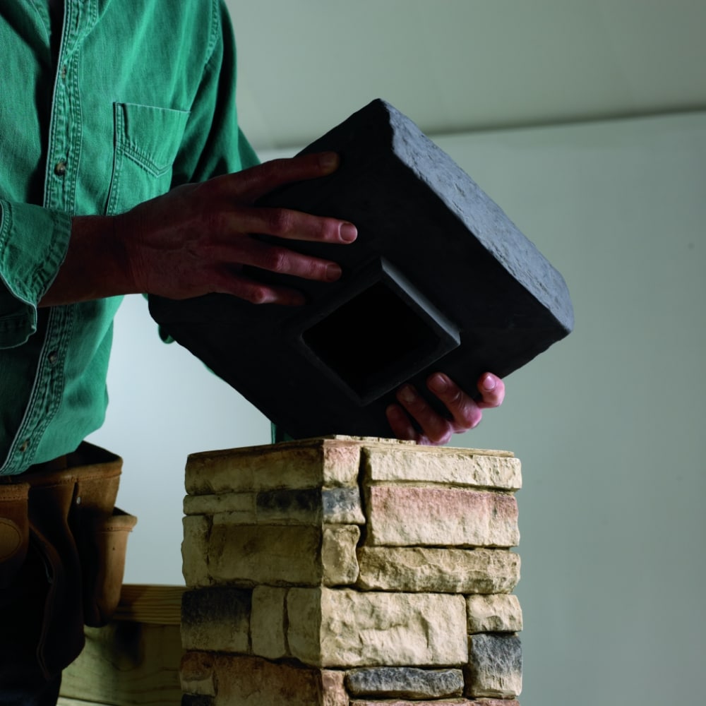 Deckorators 4-in x 4-in Gray Cast Stone Deck Post Cap