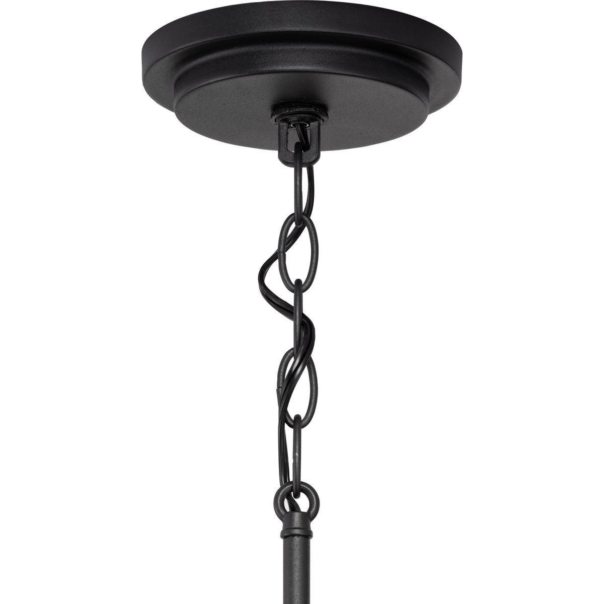 Progress Lighting Briarwood 4-Light Textured Black Farmhouse Rectangle Medium Hanging Pendant Light