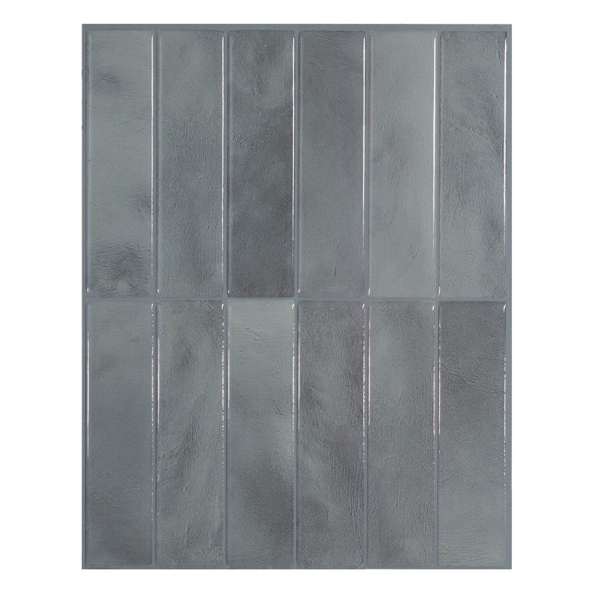 Smart Tiles Morocco Casa Gray 9-in x 12-in Matte Resin Subway Linear Peel and stick Wall Tile product image