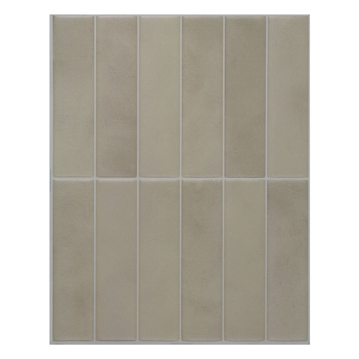 Smart Tiles Morocco Tangier Beige 9-in x 12-in Matte Resin Subway Linear Peel and stick Wall Tile product image