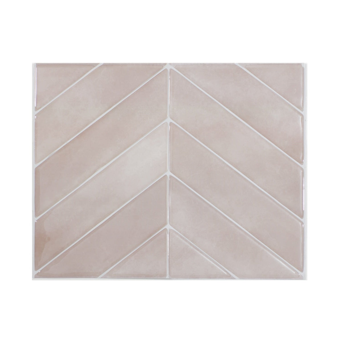 Smart Tiles Chevron Viby Pink 9-in x 12-in Matte Resin Patterned Chevron Peel and stick Wall Tile product image
