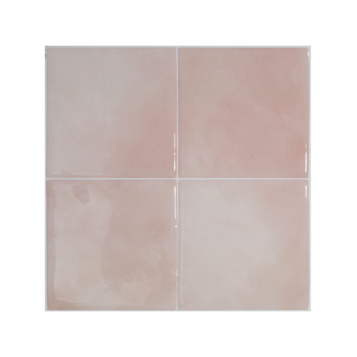 Smart Tiles Zellige Temera Pink 9-in x 9-in Glossy Resin Subway Peel and stick Wall Tile product image