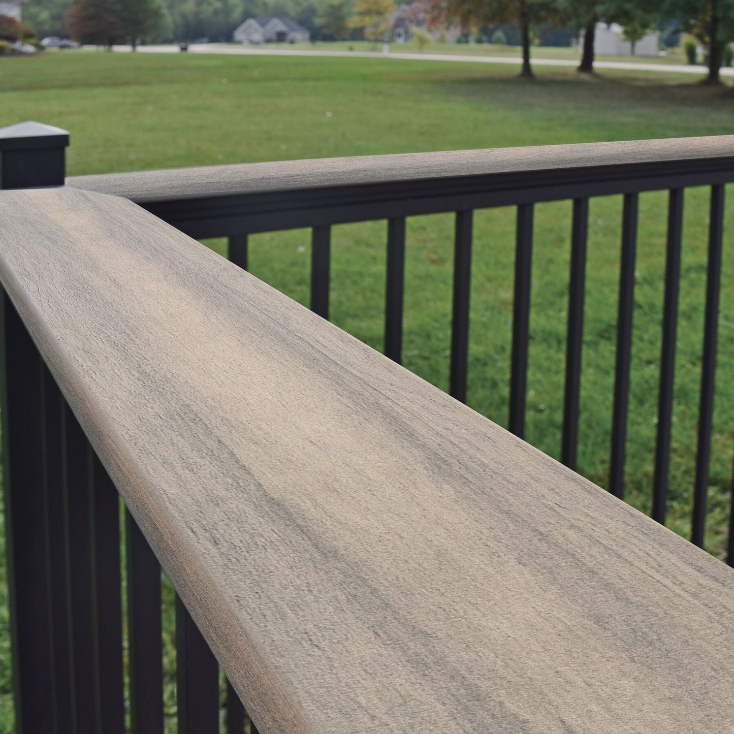 MoistureShield Compass 6-ft L x 3.5-in W x 1.2-in H Matte Black Aluminum Top Accent Rail