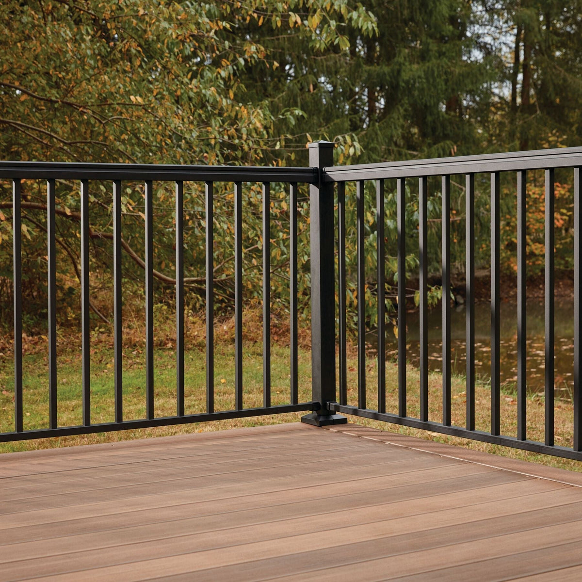 MoistureShield Compass 6-ft L x 1.13-in W x 2.6-in H Matte Black Aluminum Top Rail