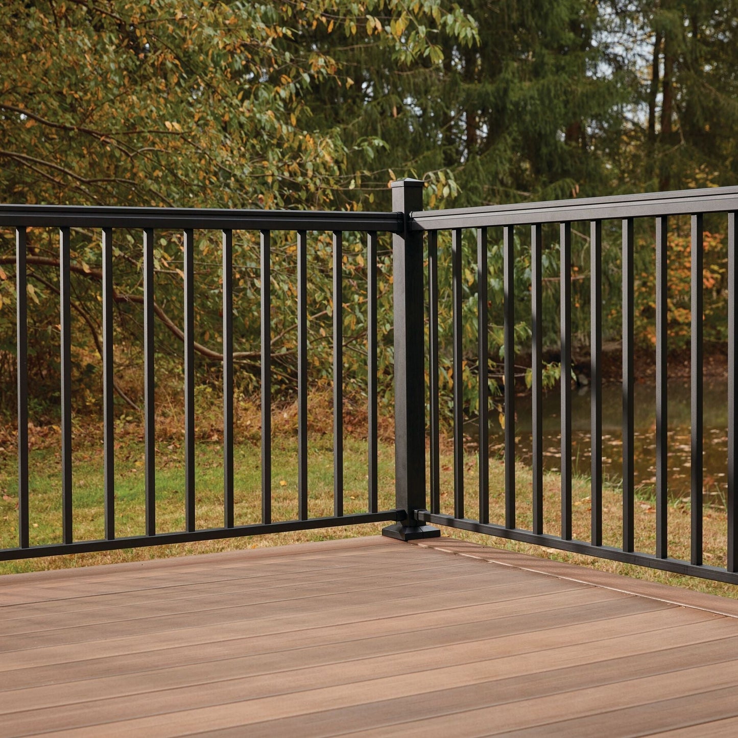 MoistureShield Compass 6-ft L x 1.13-in W x 2.6-in H Matte Black Aluminum Top Rail