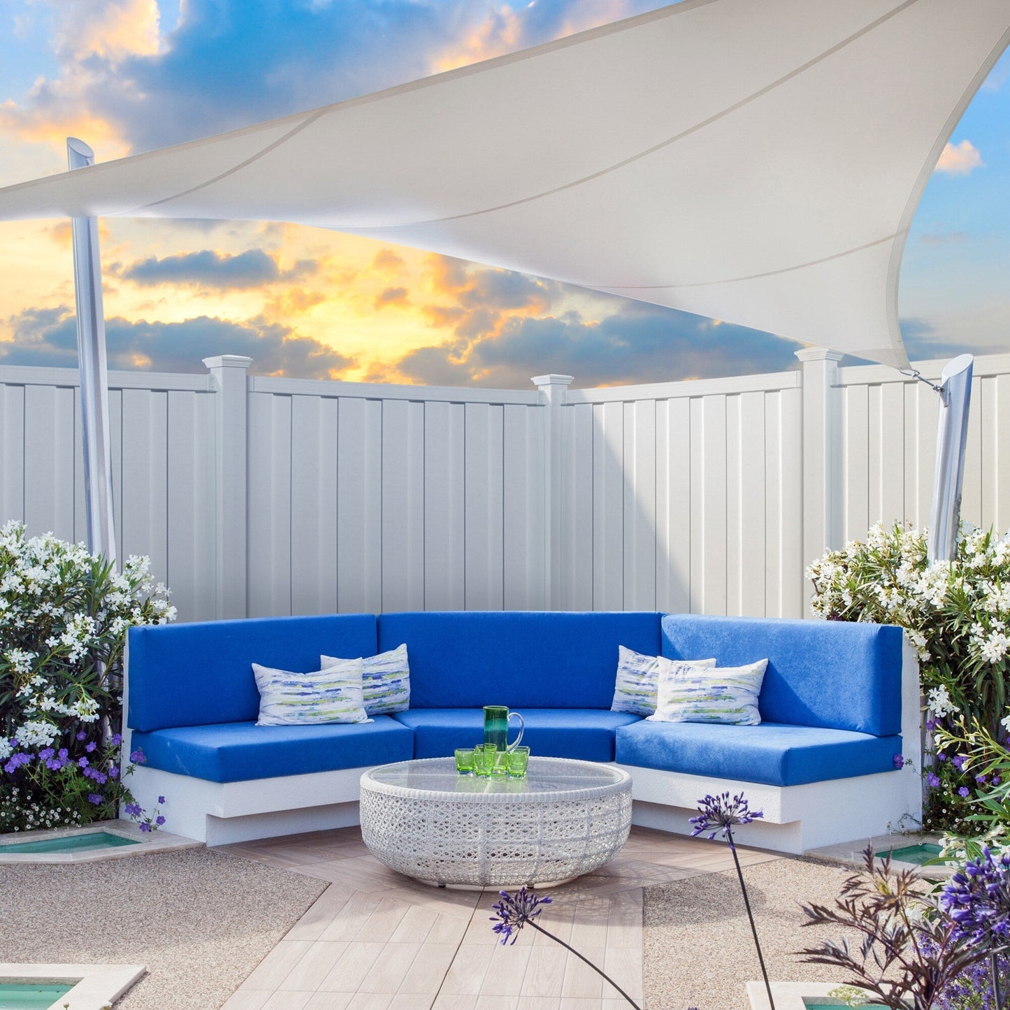 Outdoor Essentials Northport 6-ft H x 6-ft W White Privacy Vinyl Flat-top Fence Panel (Unassembled)