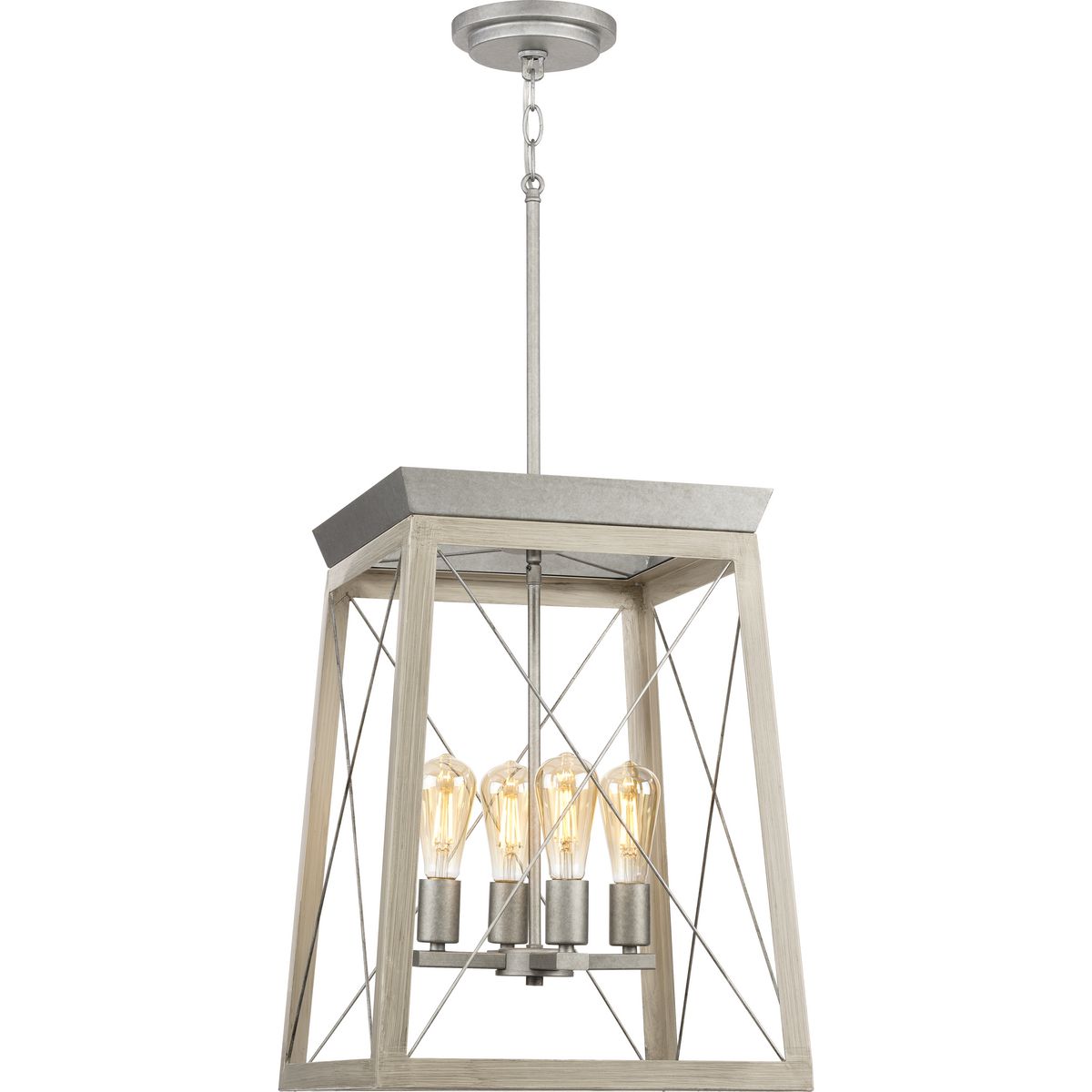 Progress Lighting Briarwood 4-Light Gray Farmhouse Chandelier