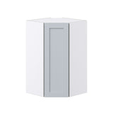 Hugo&Borg Charlesberg 24-in W x 40-in H x 14-in D Gray Diagonal Corner Wall Fully Assembled Cabinet (Recessed Panel Shaker Style)