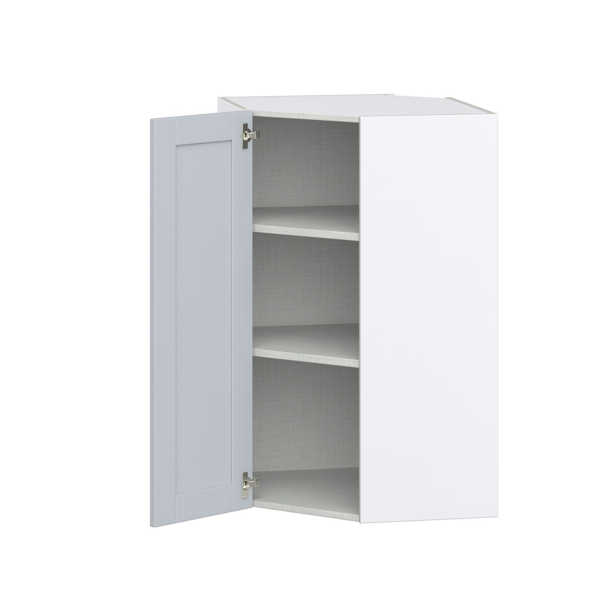Hugo&Borg Charlesberg 24-in W x 40-in H x 14-in D Gray Diagonal Corner Wall Fully Assembled Cabinet (Recessed Panel Shaker Style)
