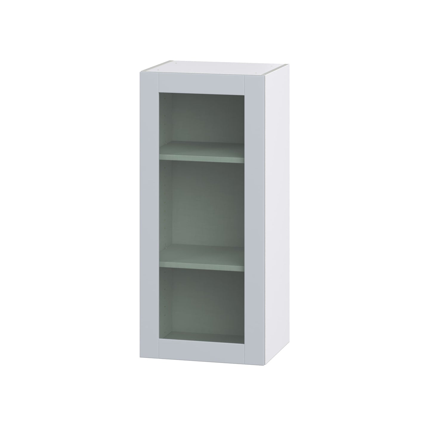Hugo&Borg Charlesberg 18-in W x 40-in H x 14-in D Gray Wall Fully Assembled Cabinet (Recessed Panel Glass Door Style)