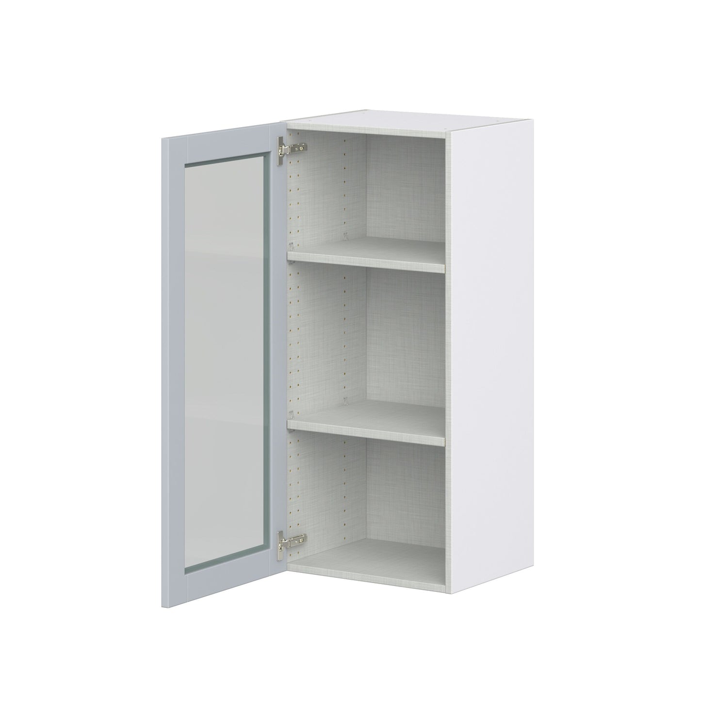 Hugo&Borg Charlesberg 18-in W x 40-in H x 14-in D Gray Wall Fully Assembled Cabinet (Recessed Panel Glass Door Style)