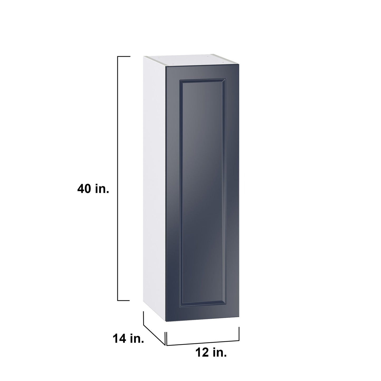 Hugo&Borg Lorette 12-in W x 40-in H x 14-in D Navy Blue Wall Fully Assembled Cabinet (Recessed Panel Shaker Door Style)