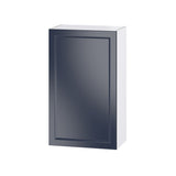 Hugo&Borg Lorette 24-in W x 40-in H x 14-in D Navy Blue Wall Fully Assembled Cabinet (Recessed Panel Shaker Door Style)