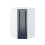 Hugo&Borg Lorette 24-in W x 40-in H x 14-in D Navy Blue Diagonal Corner Wall Fully Assembled Cabinet (Recessed Panel Shaker Style)
