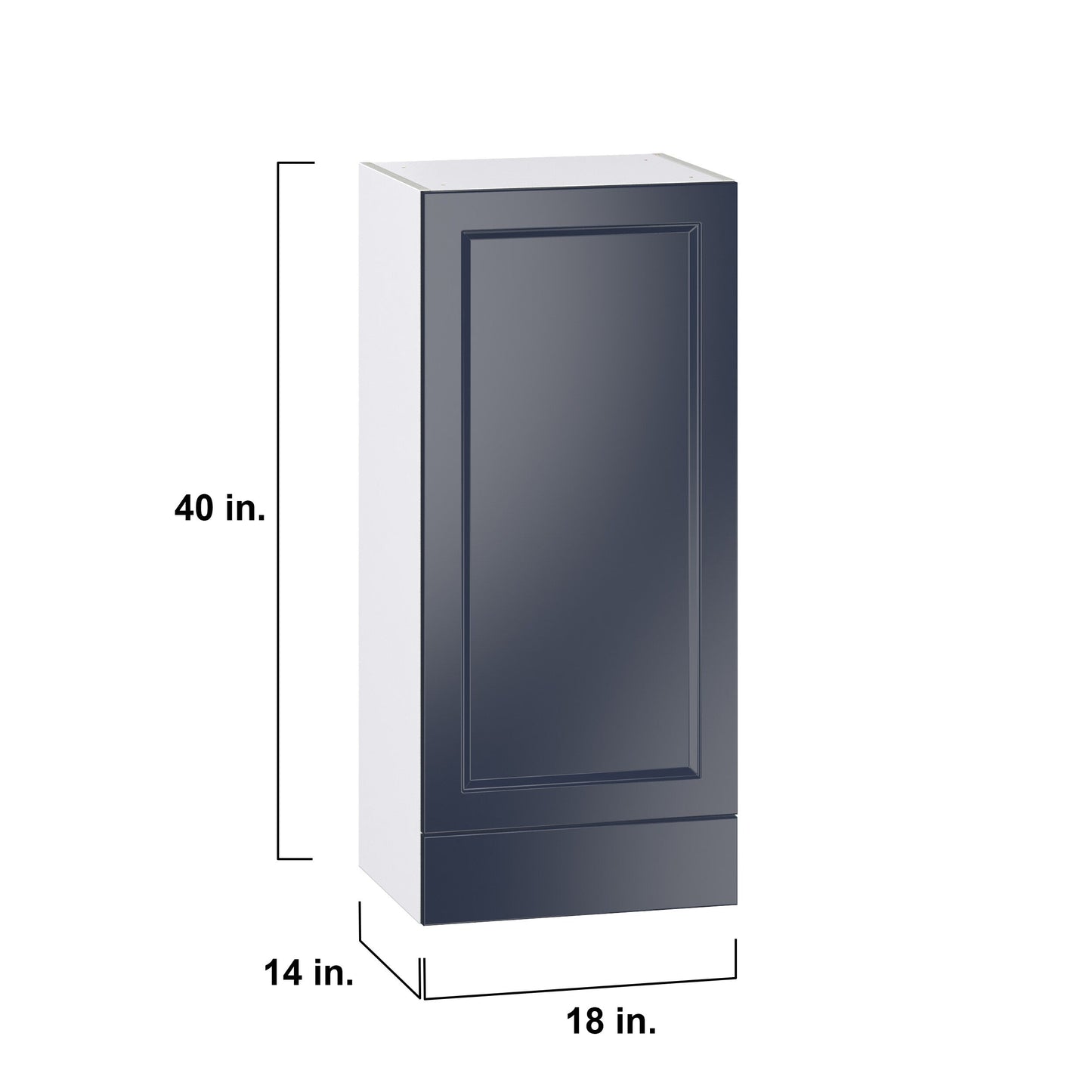 Hugo&Borg Lorette 18-in W x 40-in H x 14-in D Navy Blue 1-Drawer Wall Fully Assembled Cabinet (Recessed Panel Shaker Style)