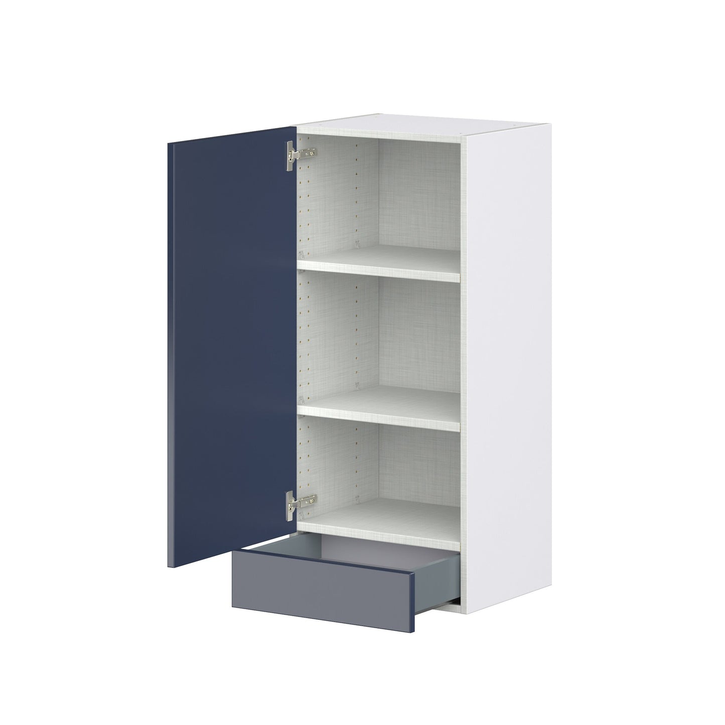 Hugo&Borg Lorette 18-in W x 40-in H x 14-in D Navy Blue 1-Drawer Wall Fully Assembled Cabinet (Recessed Panel Shaker Style)