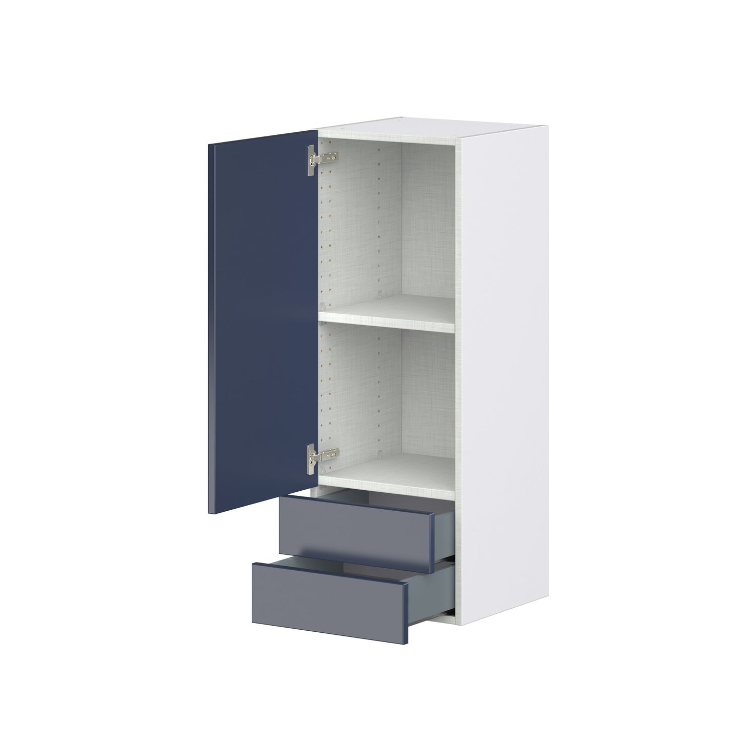 Hugo&Borg Lorette 15-in W x 40-in H x 14-in D Navy Blue 2-Drawers Wall Fully Assembled Cabinet (Recessed Panel Shaker Style)