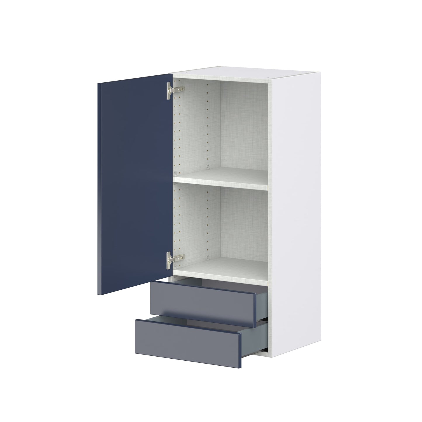 Hugo&Borg Lorette 18-in W x 40-in H x 14-in D Navy Blue 2-Drawers Wall Fully Assembled Cabinet (Recessed Panel Shaker Style)