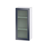 Hugo&Borg Lorette 18-in W x 40-in H x 14-in D Navy Blue Wall Fully Assembled Cabinet (Recessed Panel Shaker Door Style)
