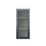 Hugo&Borg Lorette 18-in W x 40-in H x 14-in D Navy Blue Wall Fully Assembled Cabinet (Recessed Panel Shaker Door Style)