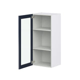 Hugo&Borg Lorette 18-in W x 40-in H x 14-in D Navy Blue Wall Fully Assembled Cabinet (Recessed Panel Shaker Door Style)