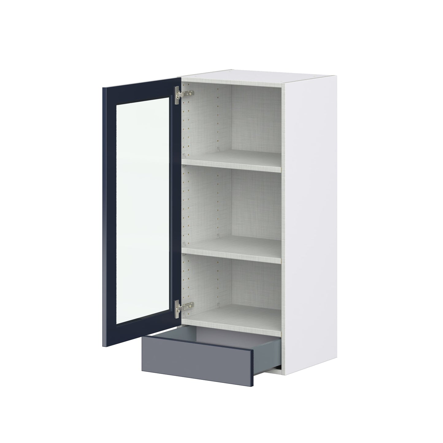 Hugo&Borg Lorette 18-in W x 40-in H x 14-in D Navy Blue 1-Drawer Wall Fully Assembled Cabinet (Recessed Panel Shaker Style)