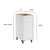 Whalen CLICK-IT Enfield 15-in W x 34.5-in H x 24-in D Classic White Birch Base Ready To Assemble Plywood Cabinet (Raised Panel Shaker Door Style)