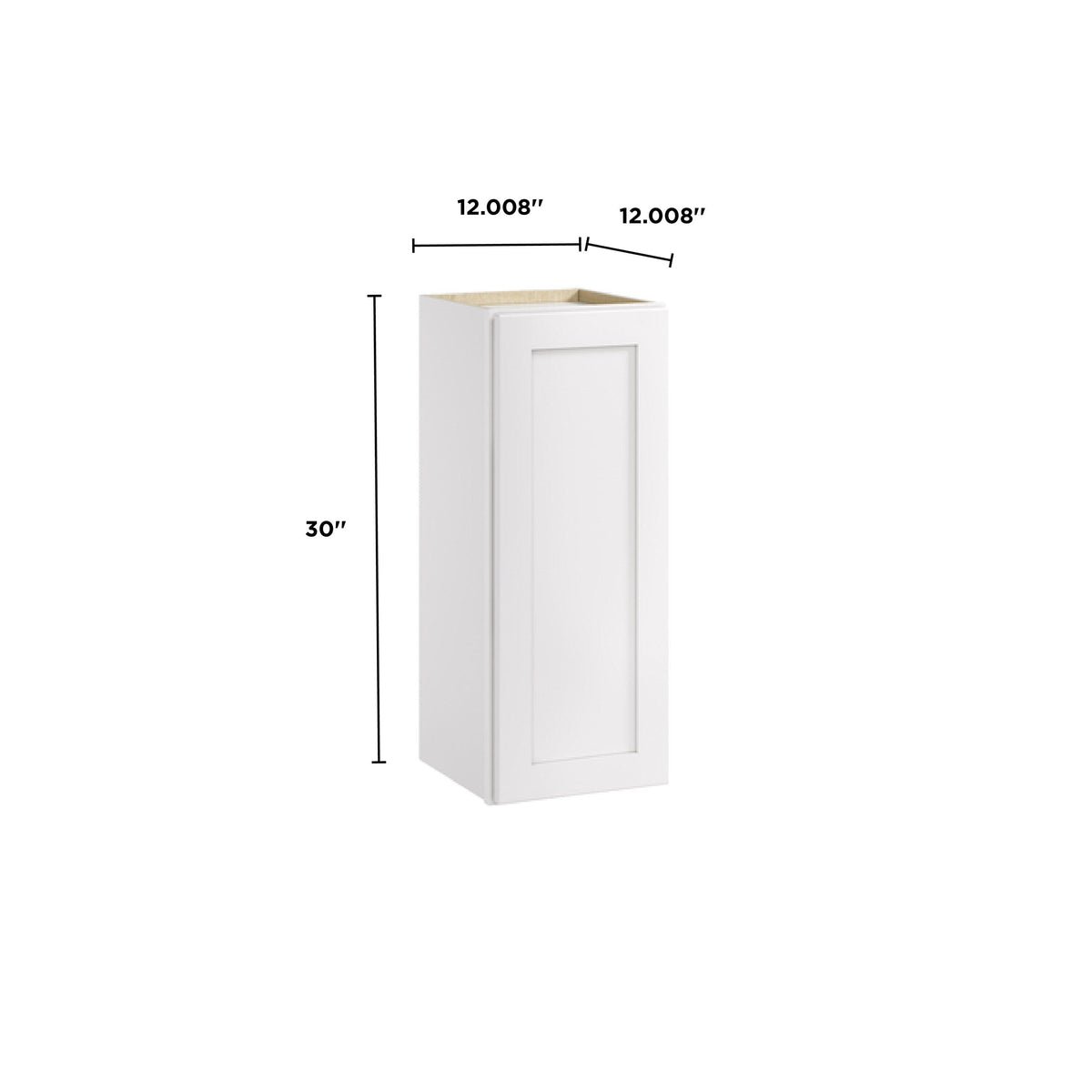 Whalen CLICK-IT Enfield 12-in W x 30-in H x 12-in D Classic White Birch Wall Ready To Assemble Plywood Cabinet (Raised Panel Shaker Door Style)