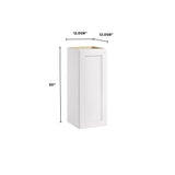 Whalen CLICK-IT Enfield 12-in W x 30-in H x 12-in D Classic White Birch Wall Ready To Assemble Plywood Cabinet (Raised Panel Shaker Door Style)