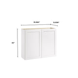Whalen CLICK-IT Enfield 36-in W x 30-in H x 12-in D Classic White Birch Wall Ready To Assemble Plywood Cabinet (Raised Panel Shaker Door Style)