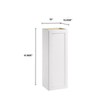 Whalen CLICK-IT Enfield 15-in W x 42-in H x 12-in D Classic White Birch Wall Ready To Assemble Plywood Cabinet (Raised Panel Shaker Door Style)