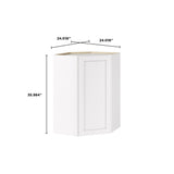 Whalen CLICK-IT Enfield 24-in W x 36-in H x 24-in D Classic White Birch Diagonal Corner Wall Ready To Assemble Plywood Cabinet (Raised Panel Shaker Style)