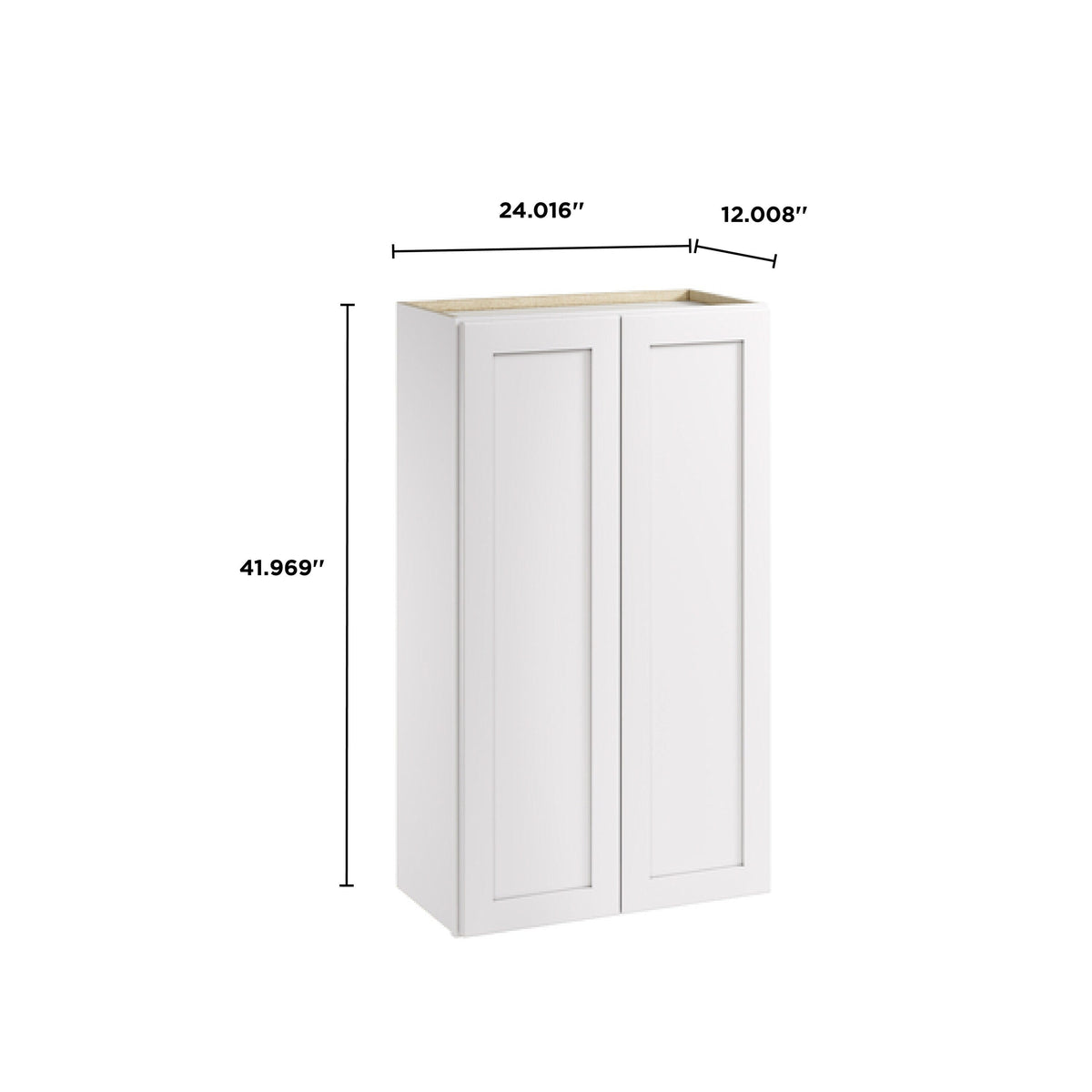 Whalen CLICK-IT Enfield 24-in W x 42-in H x 12-in D Classic White Birch Wall Ready To Assemble Plywood Cabinet (Raised Panel Shaker Door Style)