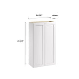 Whalen CLICK-IT Enfield 24-in W x 42-in H x 12-in D Classic White Birch Wall Ready To Assemble Plywood Cabinet (Raised Panel Shaker Door Style)