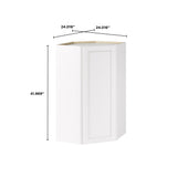 Whalen CLICK-IT Enfield 24-in W x 42-in H x 24-in D Classic White Birch Diagonal Corner Wall Ready To Assemble Plywood Cabinet (Raised Panel Shaker Style)