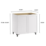Whalen CLICK-IT Enfield 36-in W x 34.5-in H x 24-in D Classic White Birch Base Ready To Assemble Plywood Cabinet (Raised Panel Shaker Door Style)