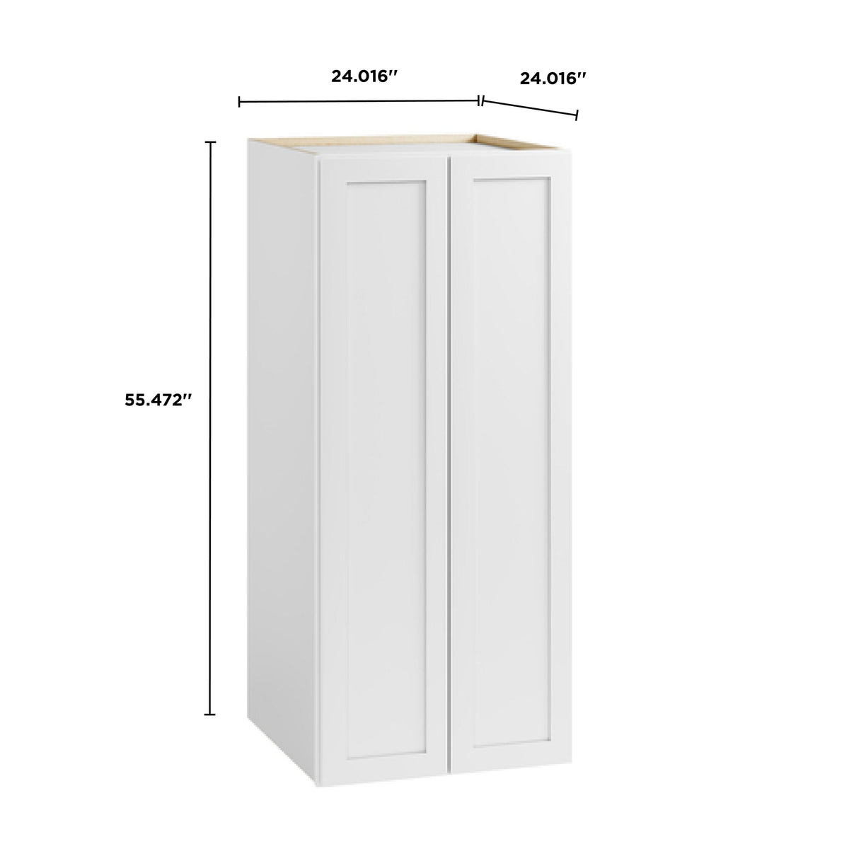 Whalen CLICK-IT Enfield 24-in W x 55.5-in H x 24-in D Classic White Birch Pantry Ready To Assemble Plywood Cabinet (Raised Panel Shaker Door Style)