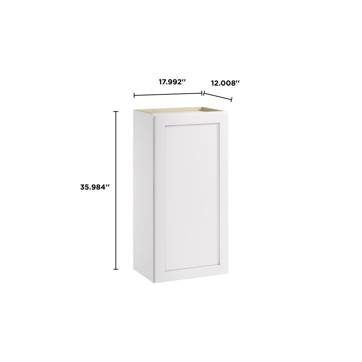Whalen CLICK-IT Enfield 18-in W x 36-in H x 12-in D Classic White Birch Wall Ready To Assemble Plywood Cabinet (Raised Panel Shaker Door Style)