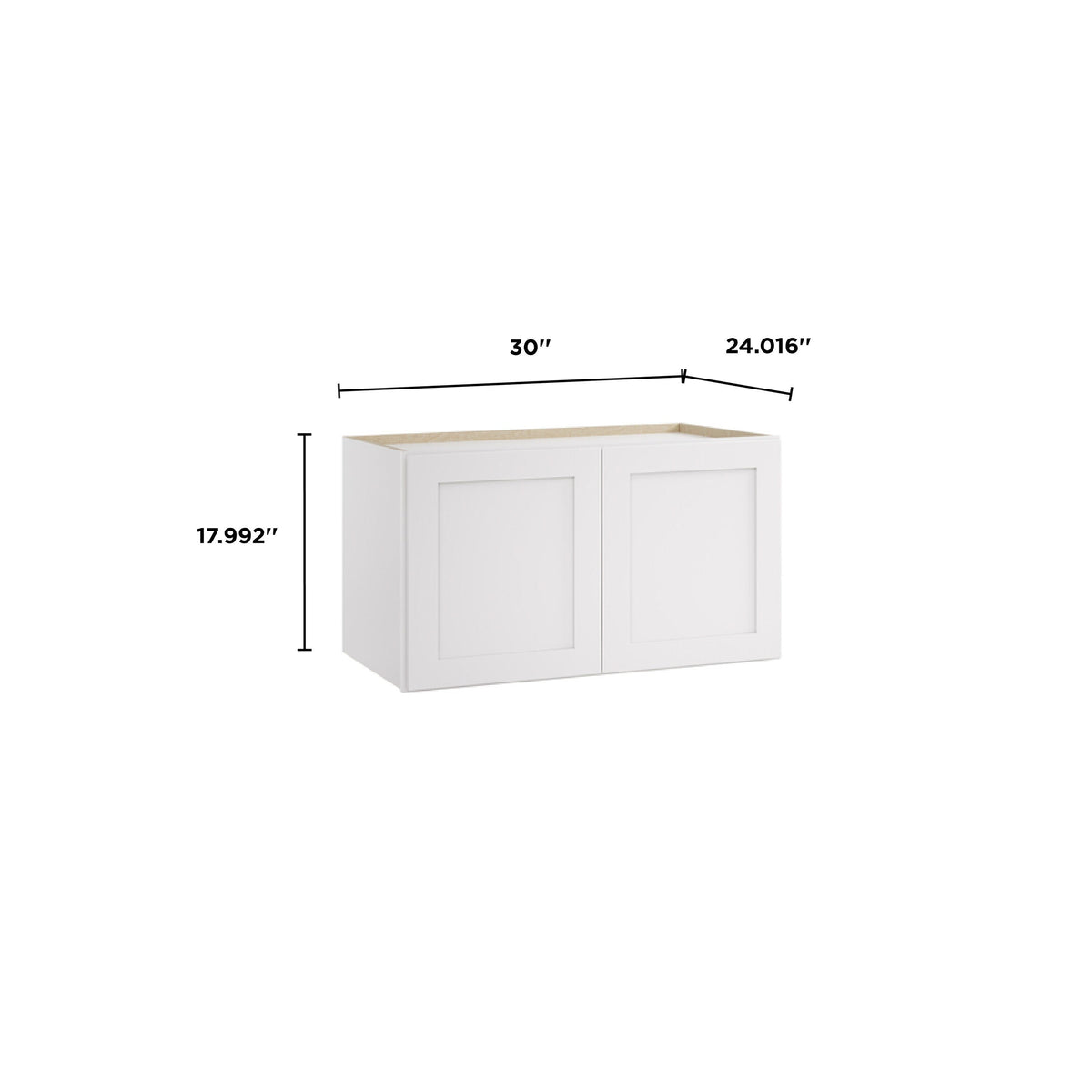 Whalen CLICK-IT Enfield 30-in W x 18-in H x 24-in D Classic White Birch Wall Ready To Assemble Plywood Cabinet (Raised Panel Shaker Door Style)