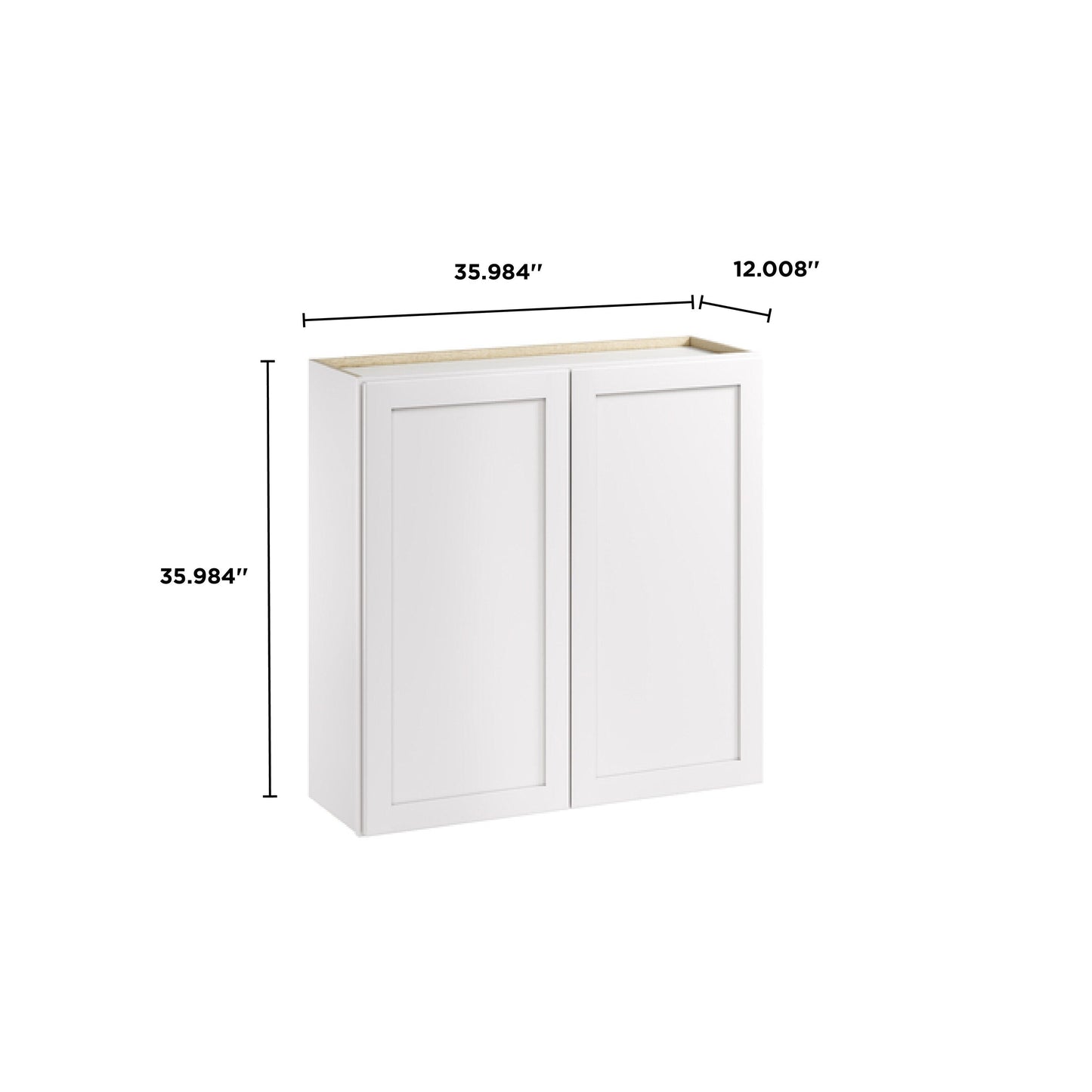Whalen CLICK-IT Enfield 36-in W x 36-in H x 12-in D Classic White Birch Wall Ready To Assemble Plywood Cabinet (Raised Panel Shaker Door Style)