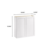 Whalen CLICK-IT Enfield 36-in W x 36-in H x 12-in D Classic White Birch Wall Ready To Assemble Plywood Cabinet (Raised Panel Shaker Door Style)