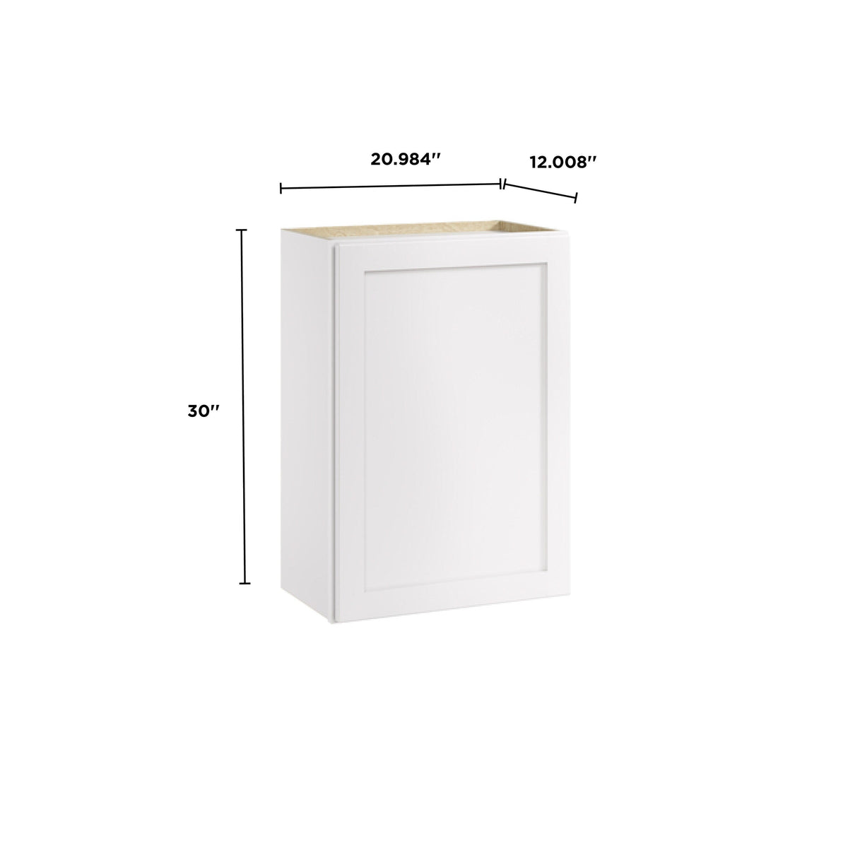 Whalen CLICK-IT Enfield 21-in W x 30-in H x 12-in D Classic White Birch Wall Ready To Assemble Plywood Cabinet (Raised Panel Shaker Door Style)