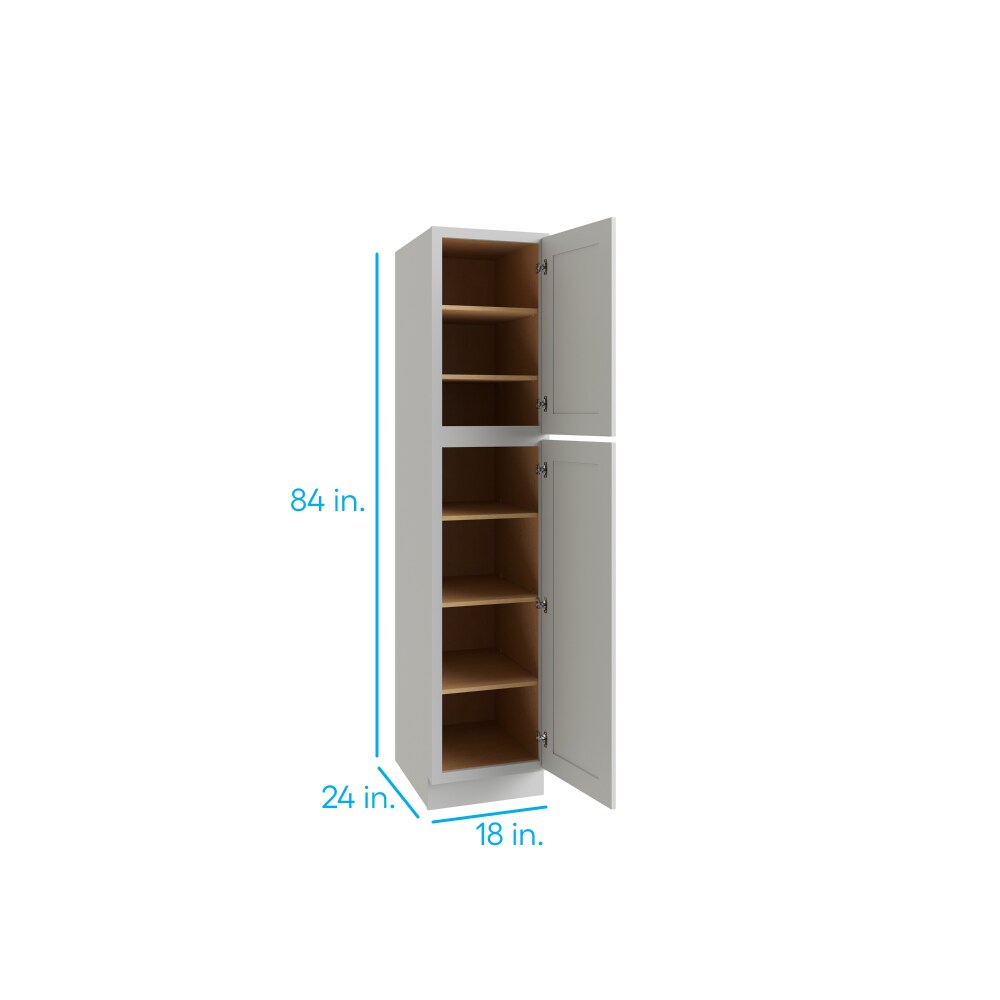 RELIABILT 18-in W x 84-in H Wood Grey Freestanding Utility Storage Cabinet