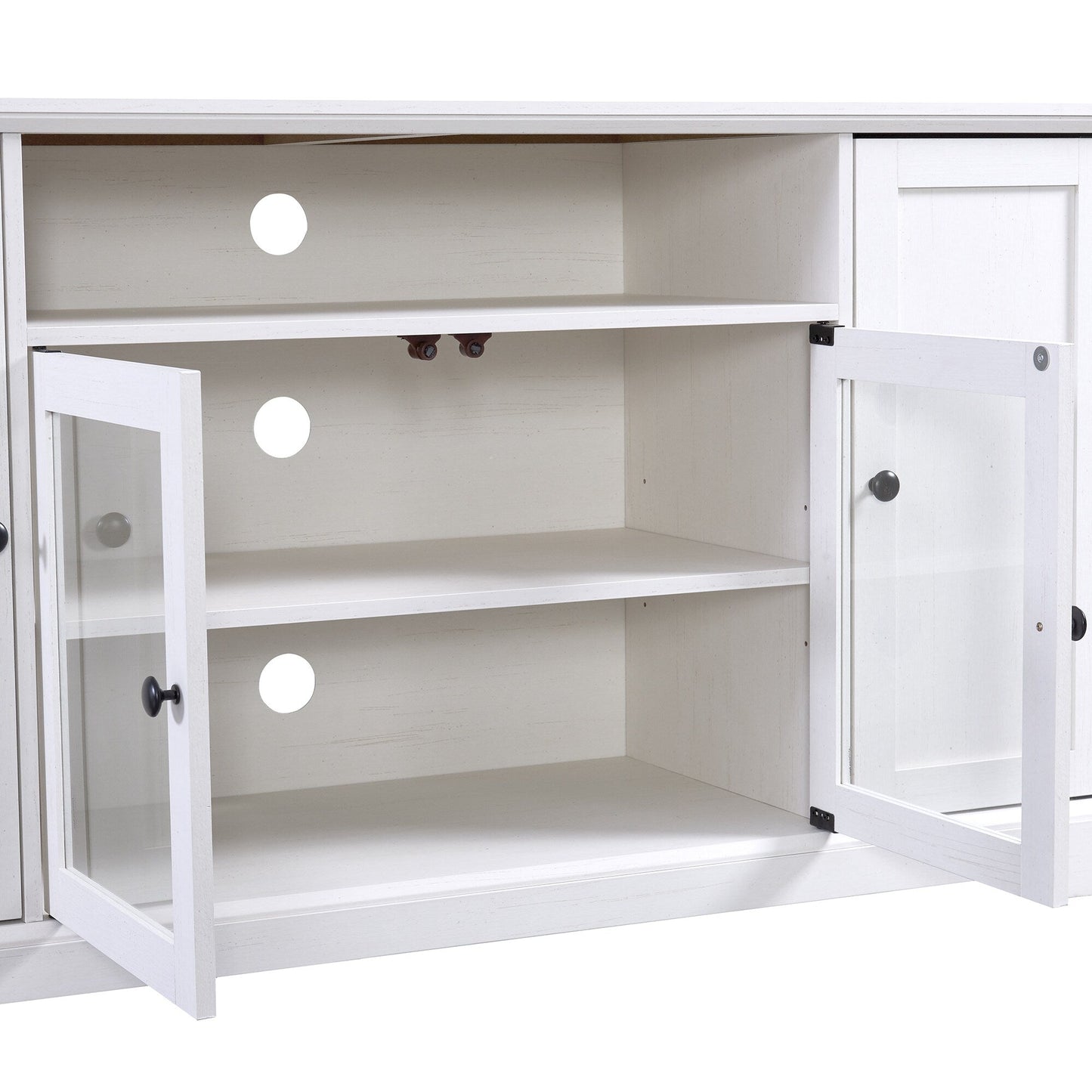 GZMR Modern/Contemporary White Tv Cabinet (Accommodates TVs up to 65-in)