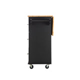 BABOOM Black Mdf Base with Wood Top Rolling Kitchen Island (17-in x 53.93-in x 36.22-in)