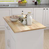BABOOM White Mdf Base with Wood Top Rolling Kitchen Island (17.71-in x 32.87-in x 36.02-in)