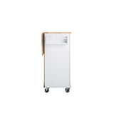 BABOOM White Mdf Base with Wood Top Rolling Kitchen Island (17-in x 53.93-in x 36.22-in)