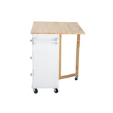 BABOOM White Mdf Base with Wood Top Rolling Kitchen Island (17-in x 53.93-in x 36.22-in)